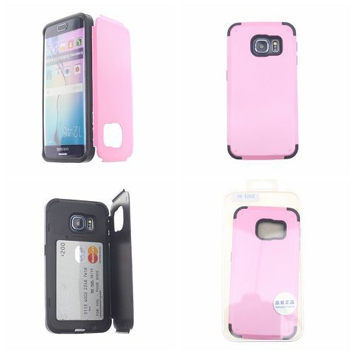 No Package Samsung Galaxy S6 Baby Pink Inverse Advanced Armor Stand Case Card Wallet