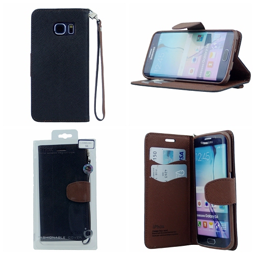 Samsung S6 Iphox Flip Case, Black02