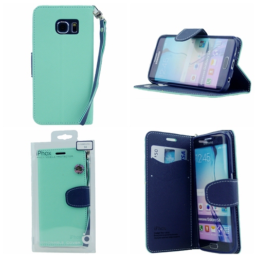 Samsung S6 Iphox Flip Case, Teal