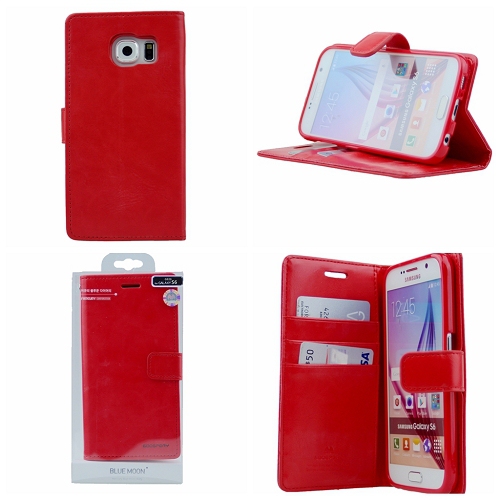 Samsung S6 Goospery Bluemoon Diary Case, Red
