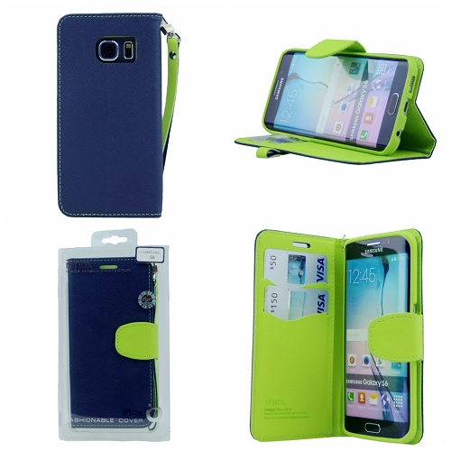 Étui à Rabat Samsung S6 Iphox, Bleu Marine