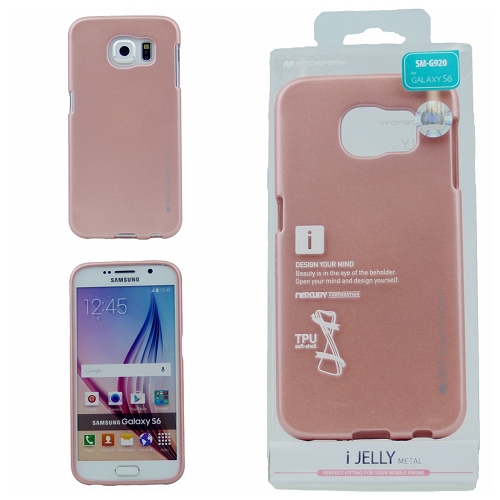 Samsung S6 Goospery iJelly Metal Case, Rose Gold