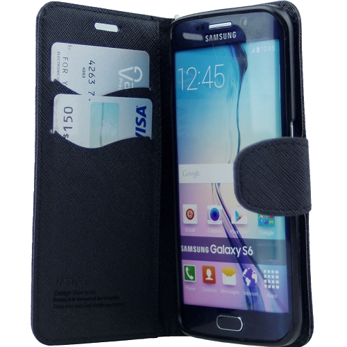 Samsung S6 Iphox Flip Case, Black