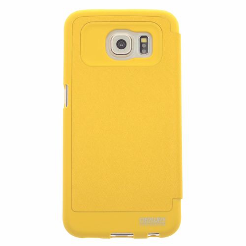 CLEARANCE SALE! FINAL SALE! Samsung S6 Goospery Bumper View Flip, Yellow