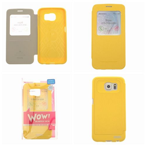 CLEARANCE SALE! FINAL SALE! Samsung S6 Goospery Bumper View Flip, Yellow
