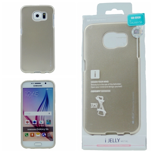 Samsung S6 Goospery iJelly Metal Case, Gold
