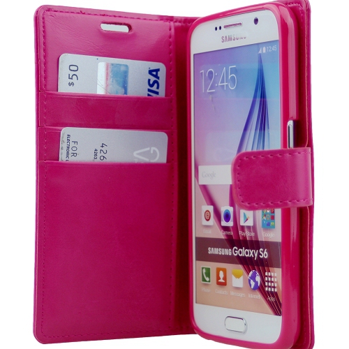 Samsung S6 Goospery Bluemoon Diary Case, Hot Pink