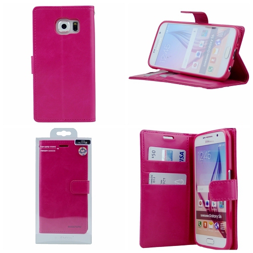 Samsung S6 Goospery Bluemoon Diary Case, Hot Pink