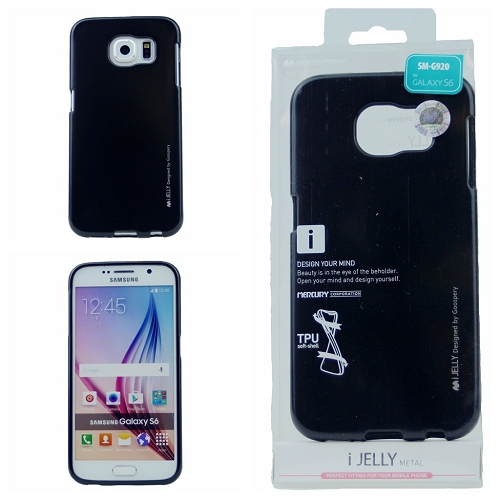 Samsung S6 Goospery iJelly Metal Case, Black
