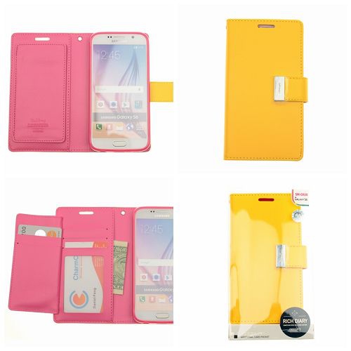 Samsung S6 Goospery Fancy Diary Case, Yellow