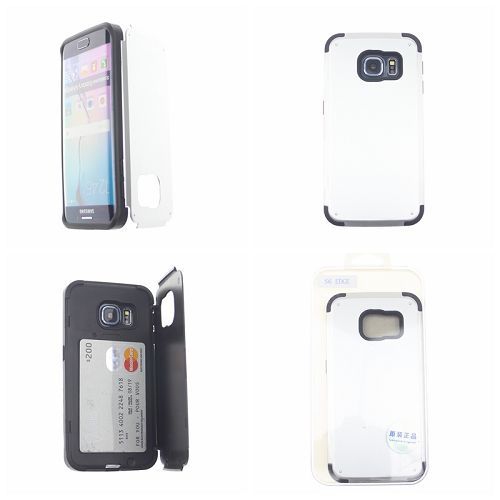 No Package Samsung Galaxy S6 Silver Inverse Advanced Armor Stand Case Card Wallet