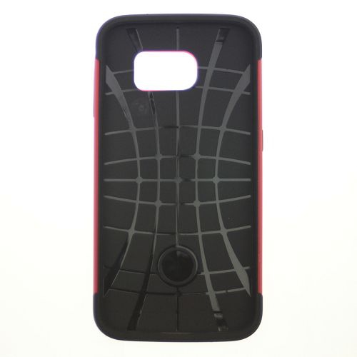 No Package Samsung S6 Matt Dual Layer Armor Case, Red