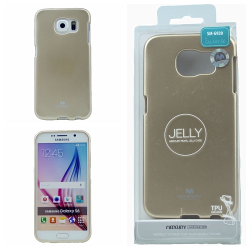 Samsung S6 Goospery Jelly Case, Gold