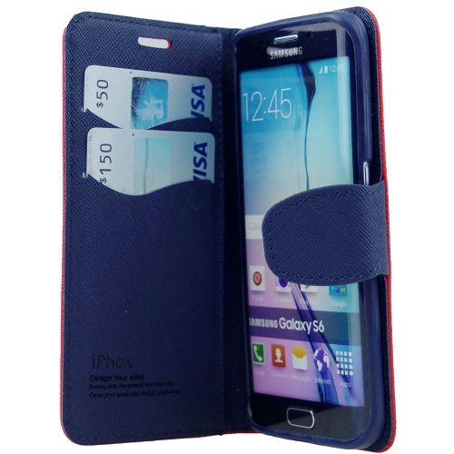 Étui à Rabat Samsung S6 Iphox, Rouge