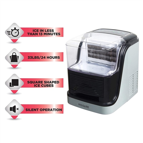 Frigidaire Large Capacity Compact Ice Maker - Silver