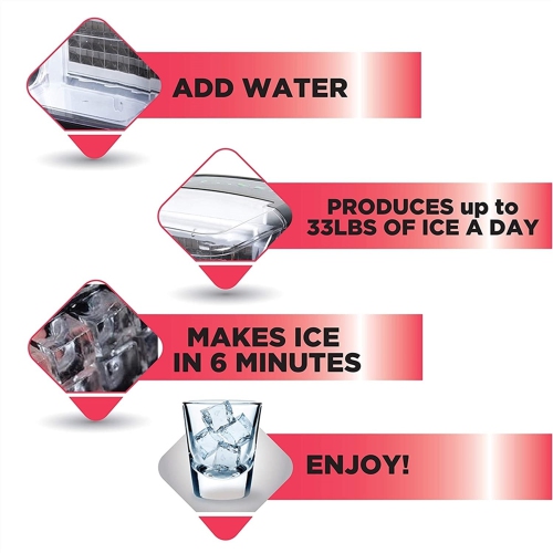 Frigidaire Large Capacity Compact Ice Maker - Silver