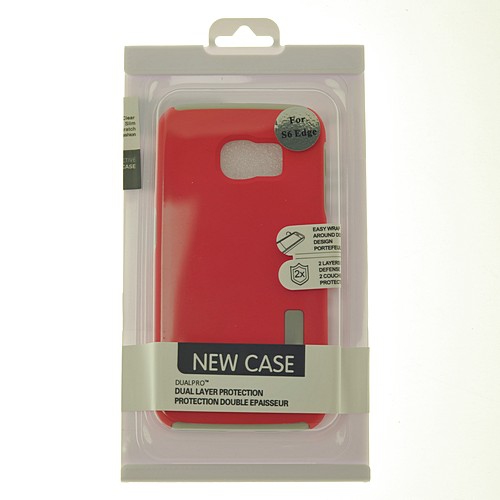 No Package Samsung S6 Edge New Dual Layer Armor Case, Red