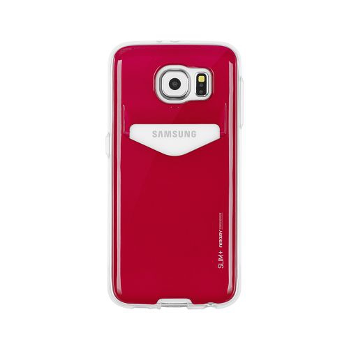 Samsung S6 Edge Goospery Slim Plus Card Pocket Case, Red