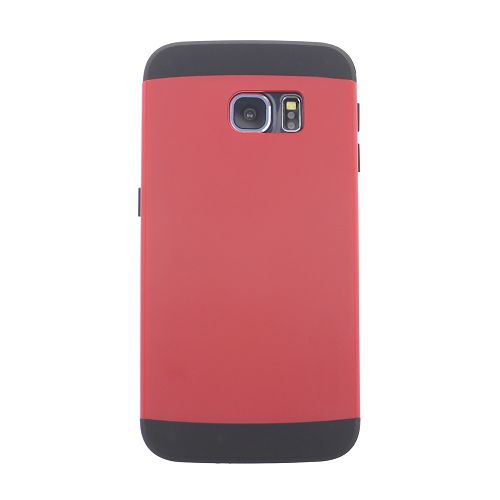 No Package Samsung S6 Edge Matt Dual Layer Armor Case, Red