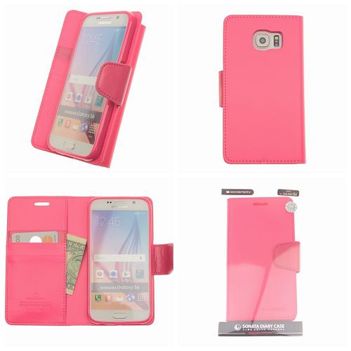 Samsung S6 Edge Goospery Sonata Diary Case, rose vif
