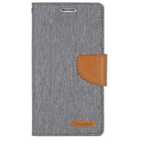 Samsung S6 Edge Plus Goospery Canvas Diary Case, Gray