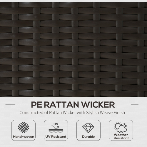 Ensemble de meubles d'extérieur en rotin Outsunny de 7 pièces, ensemble de patio modulaire en osier avec coussins et table basse en verre trempé,