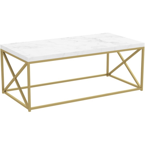 Coffee Table Marble Gold Metal