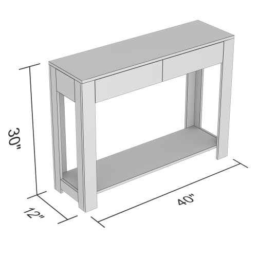 Console Table/Accent Wall Table – 40" Long with 2 Drawers and 1 Shelf, Cappuccino Finish