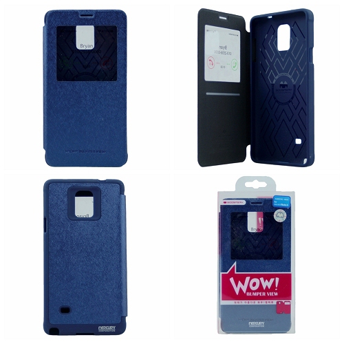 Samsung Note 4 Goospery WoW Bumper Flip, Navy Blue