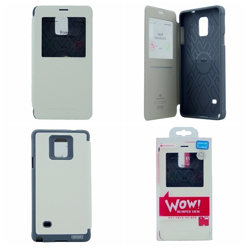 Samsung Note 4 Goospery WoW Bumper Flip, White