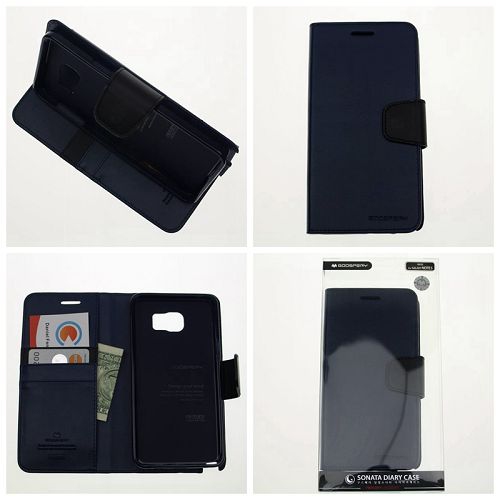 Samsung Note 5 Goospery Sonata Diary, bleu marine
