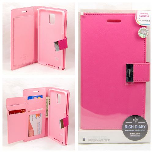 Samsung Note 4 Goospery Rich Diary, Hot Pink