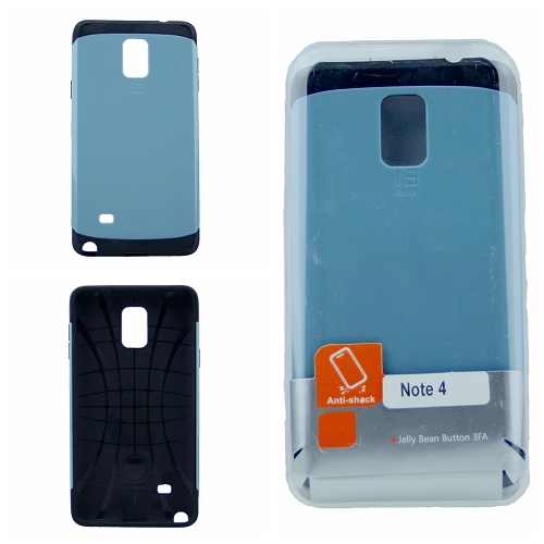 TopSave No Package! Vente finale! Coque rigide double couche PC + TPU pour Samsung Note 4, Blue02