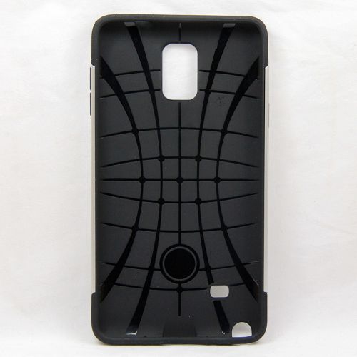 TopSave No Package! Vente finale! Coque rigide double couche PC + TPU pour Samsung Note 4, argent