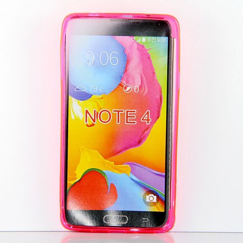 Samsung Note 4 S Line Design Soft Case, Hot Pink