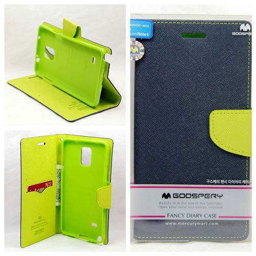 Samsung Note 4 Goospery Fancy Diary, Navy Blue