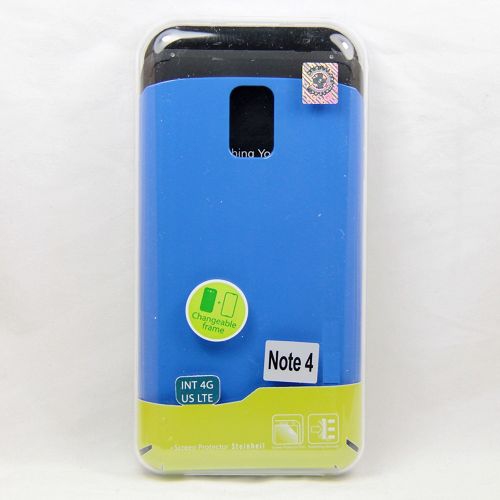 TopSave No Package! Final Sale! PC+TPU Combine Dual Layer Hard Case For Samsung Note 4, Blue