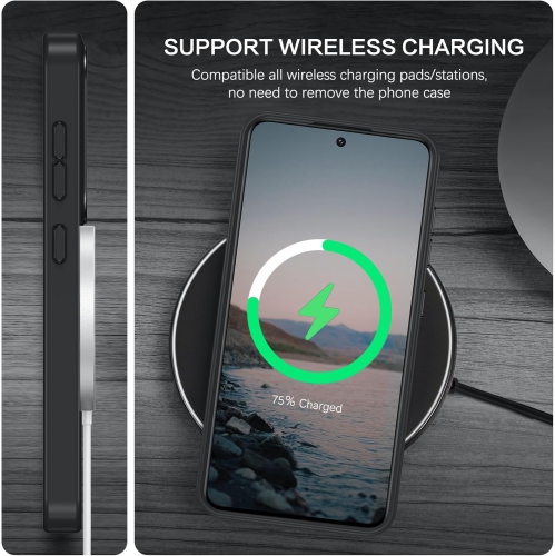 TopSave Strong Magnetic Compatible with MagSafe, Translucent Matte Slim Protective Case with Raised Camera Lens and Metallic Trim For Samsung Galaxy