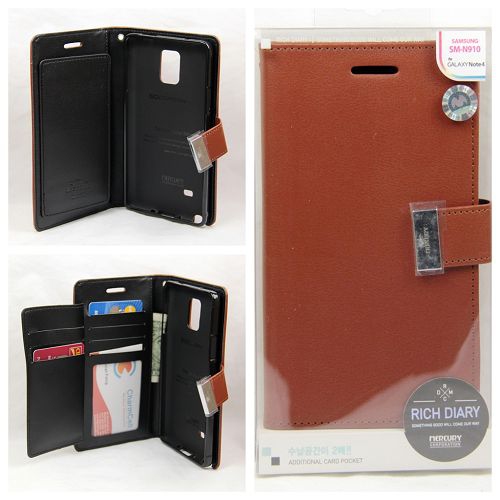 Samsung Note 4 Goospery Rich Diary, Brown