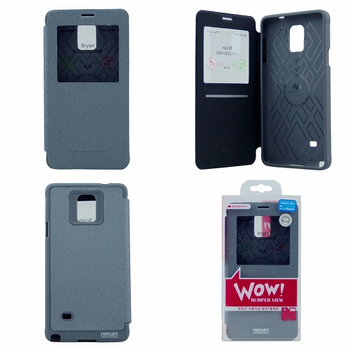 Samsung Note 4 Goospery WoW Bumper Flip, Gray