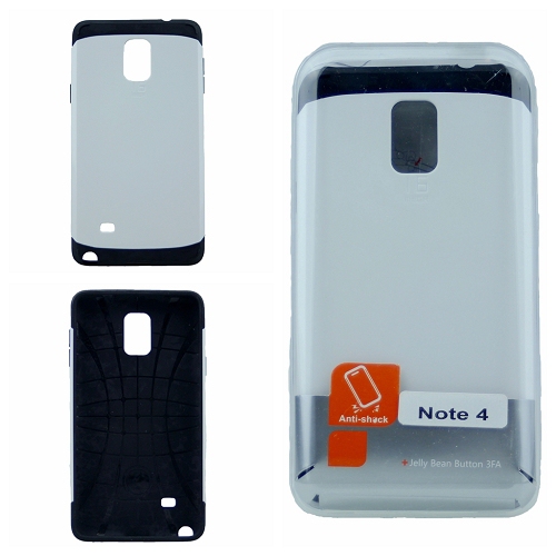 TopSave No Package! Final Sale! PC+TPU Combine Dual Layer Hard Case For Samsung Note 4, White