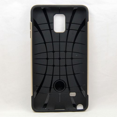 TopSave No Package! Vente finale! Coque rigide double couche PC + TPU pour Samsung Note 4, or
