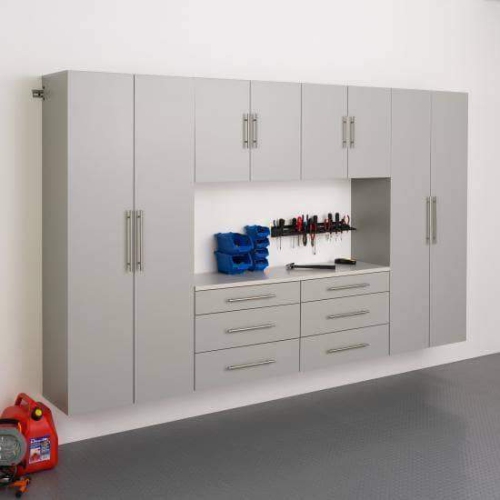 Prepac HangUps 120 inch Storage Cabinet 6 Piece Set I, Light Grey
