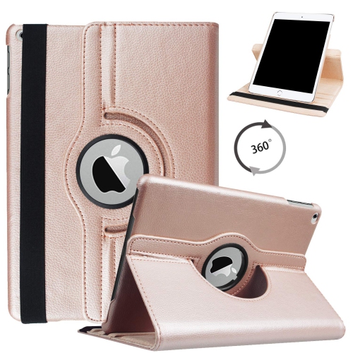 TopSave 360 Rotating PU Leather Stand Tablet Case For Ipad 10.2 "7th Gen & Ipad 10.2" 8th Gen (2020), Rose Gold