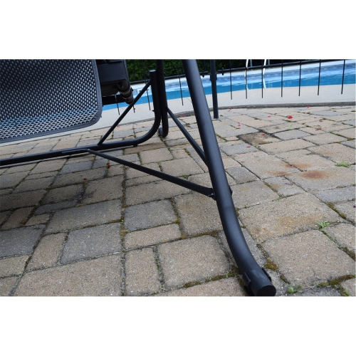 F. Corriveau International - Outdoor Swing 3 Places, Reclining, Steel Frame, Black