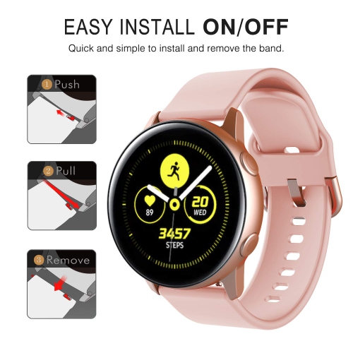 Samsung Galaxy Watch Active/Active 2(40mm)/Galaxy Watch 42mm/Gear S2 Classic, 3-Pack 20mm Silicone Replacement Sport Strap