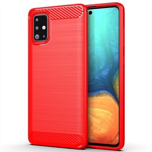 PANDACO Red Brushed Metal Case for Samsung Galaxy A71 4G