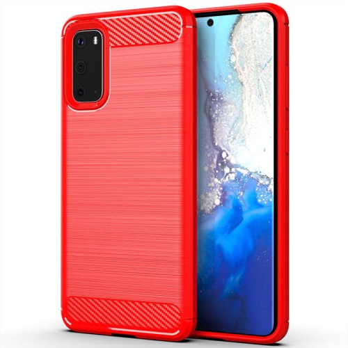 PANDACO Red Brushed Metal Case for Samsung Galaxy S20