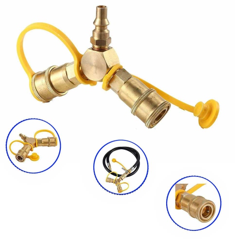 Grill Parts Zone Y Splitter 1/4" Quick Connect for RV Camping Propane Hose