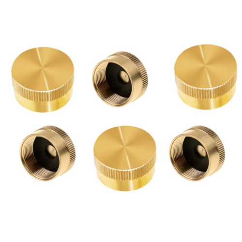 Grill Parts Zone Camping and Outdoor Brass Safety Cap for Coleman 1 LB Propane Bottle Cylinders - 6 Pcs